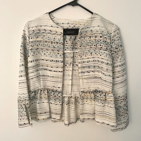 Zara Metallic Blazer with Peplum - S - Picture 2 of 5